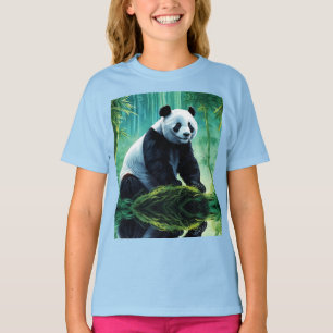 T-shirt Panda géant dans la forêt de Bamboo