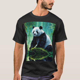 T-shirt Panda géant dans la forêt de Bamboo