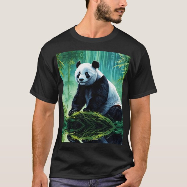 T-shirt Panda géant dans la forêt de Bamboo (Devant)