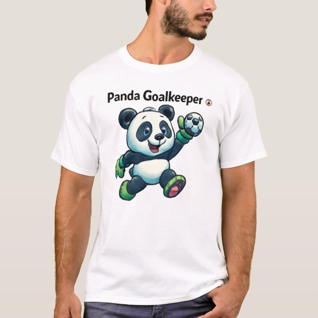 T-shirt Panda Goalkeeper Soccer Design (Devant)