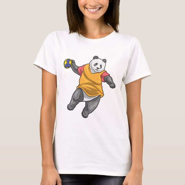 T-shirt Panda Handball player Handball (Devant)