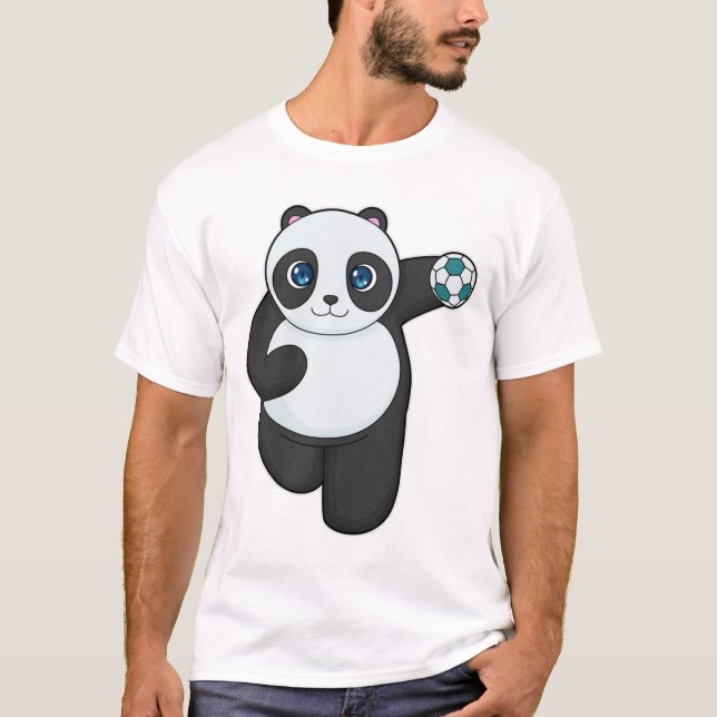 T-shirt Panda Handball player Handball (Devant)