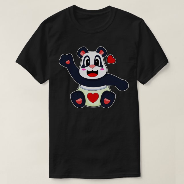 T-shirt Panda Heart 1 (Design devant)