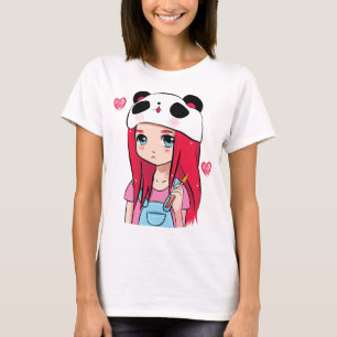 T-shirt Panda Hugs & Crimson Dreams