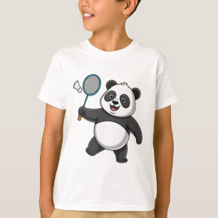T-shirt Panda Intelligent Jouer Badminton Drôle Humoristiq
