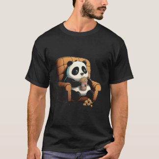 T-shirt Panda Is On The Couch Eating Popcorn