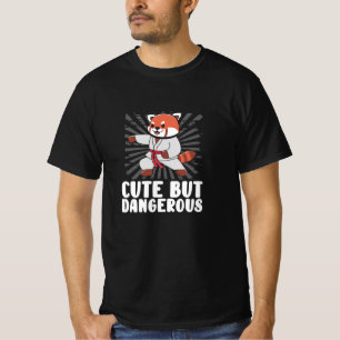 T-shirt Panda karaté rouge doux