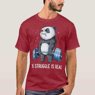 T-shirt Panda La Lutte Est Véritable Forme De Poids