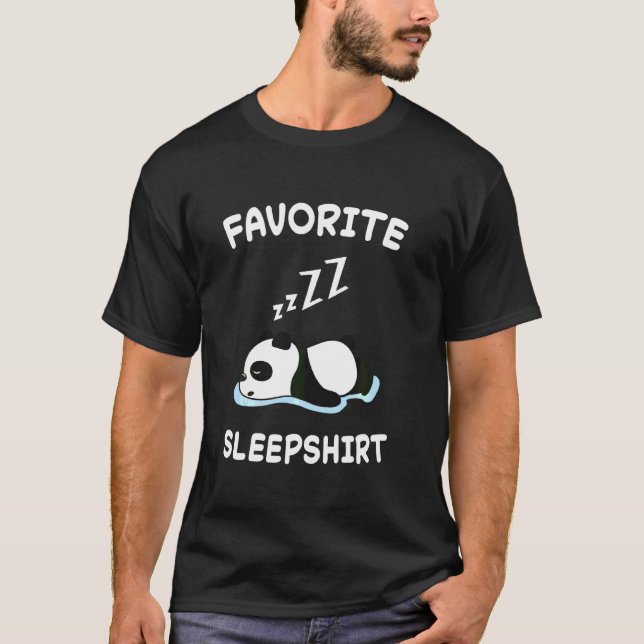 T-shirt Panda Lazy Pandas Nap Dormir Pyjamas Pajam (Devant)