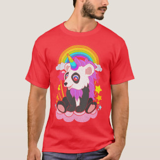 T-shirt Panda Magique Cute Pandacorn Unicorn Rainbow Asiat