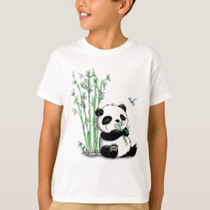 T-shirt Panda mangeant le bambou
