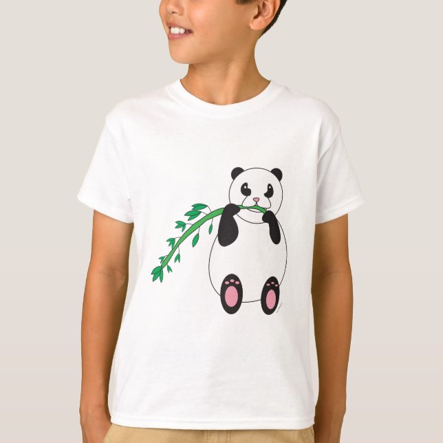 T-shirt Panda mangeant le Sweatshirt de bambou (Devant)