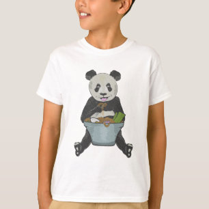 T-shirt Panda mangeant un bol de nouilles