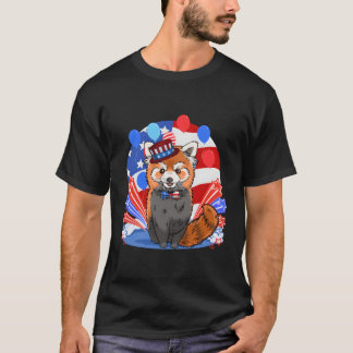 T-shirt Panda Merica 4 juillet Patriote du drapeau américa