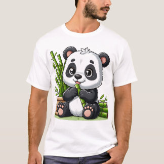 T-shirt Panda Mignon Mangeant de la Canne à Sucre | Bébé P