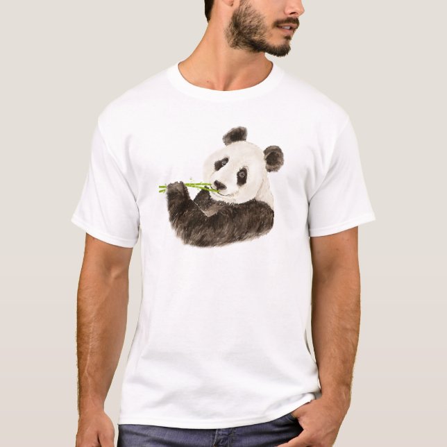 T-shirt Panda mignonne, Ours asiatique, Aquarelle (Devant)