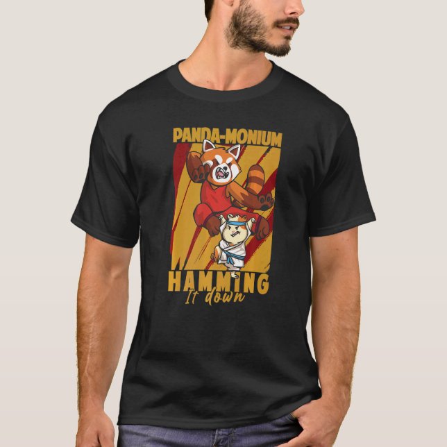 T-shirt Panda Monium Le Hammer Vers Le Bas Panda Rouge 1 (Devant)