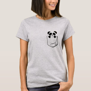T-shirt Panda ours animé dans une poche