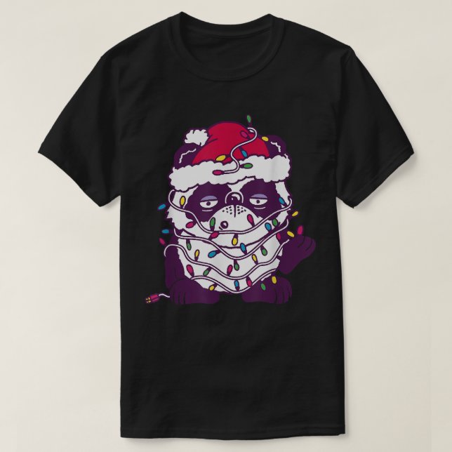 T-shirt Panda Ours Fée Lumières Enfants Panda Noël (Design devant)