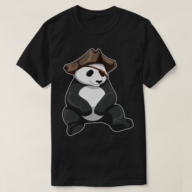 T-shirt Panda Pirate Pirate casquette (Design devant)
