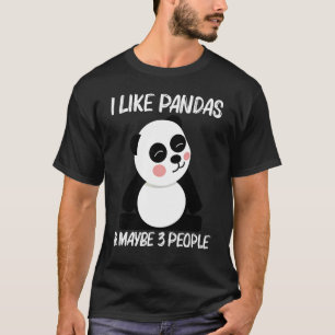T-shirt Panda Pour Hommes Femmes Ours Nounours Noir Blanc