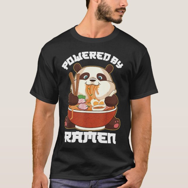 T-shirt PANDA POWEREE PAR RAMEN | Kawaii Panda manger Rame (Devant)