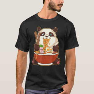 T-shirt PANDA POWEREE PAR RAMEN   Ramen mangeant Panda gra