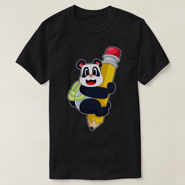 T-shirt Panda Pupil Pencil (Design devant)