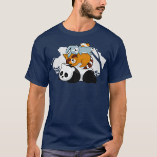 T-shirt Panda Raccoon Rabin Hamster Cute Dormir