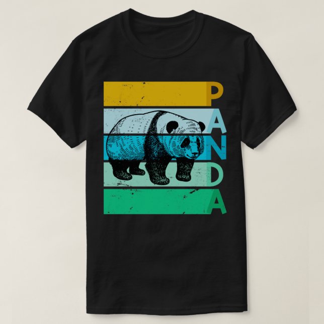 T-shirt Panda rétro (Design devant)
