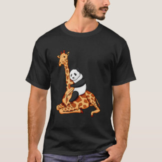 T-shirt Panda Riding Giraffe