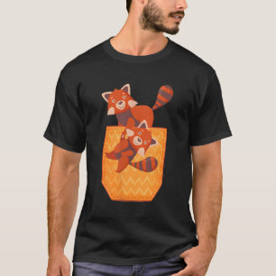 T-shirt Panda rouge accrochant des pandas rouges