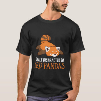 T-shirt Panda Rouge Aimé Facilement Distrait Par Pandas Ro