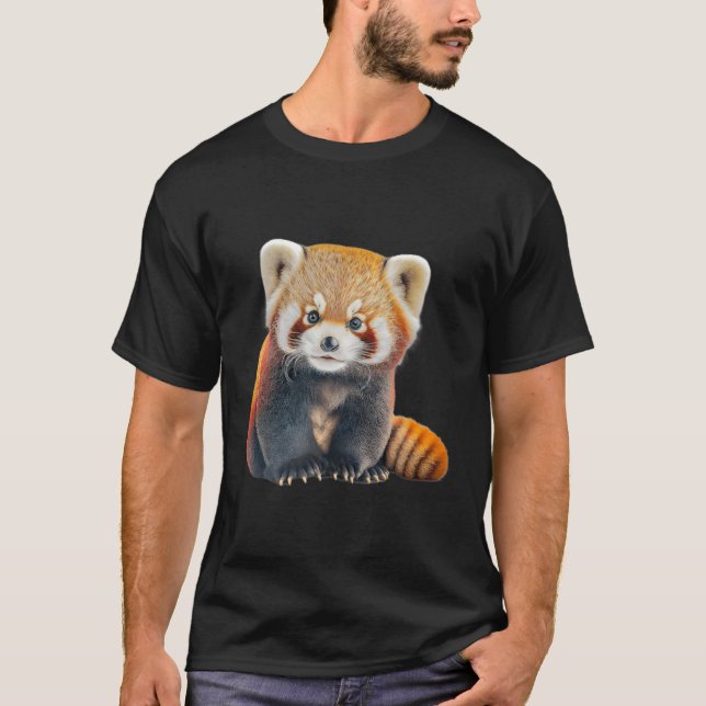 T-shirt Panda Rouge Aimé Facilement Distrait Par Pandas Ro (Devant)