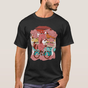 T-shirt panda rouge en duotone vintage vélo vélo cycl