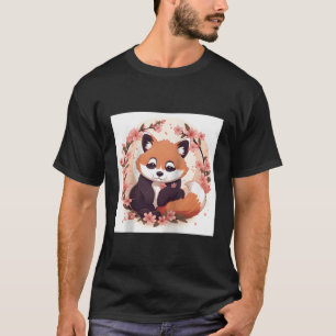 T-shirt Panda Rouge Et Fleur De Cerisier Motif Sprin Parfa