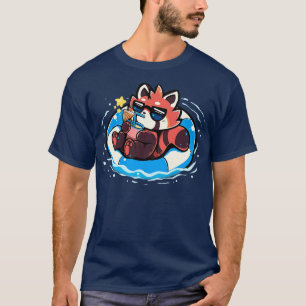 T-shirt Panda rouge été