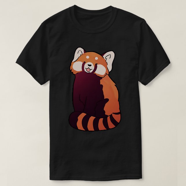 T-shirt Panda rouge, jolie illustration 3 (Design devant)