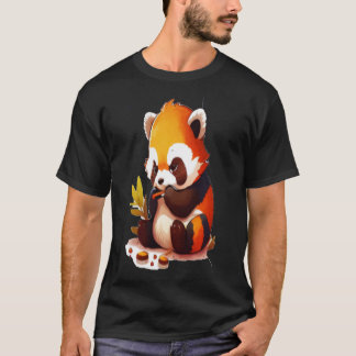 T-shirt Panda rouge mignon 2023 v4