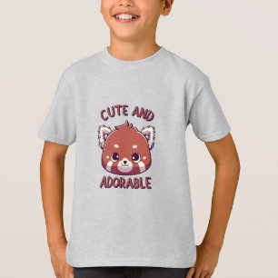 T-shirt Panda rouge mignonne et adorable