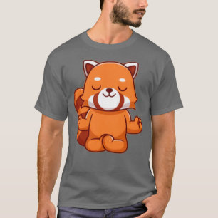 T-shirt Panda Rouge mignonne Yoga mat Flexibilité Funny Yo