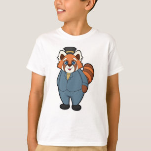 T-shirt Panda roux comme marié avec chapeau