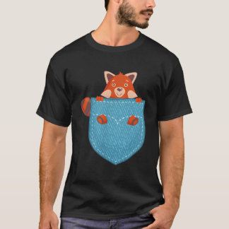T-shirt Panda roux dans la poche Pandas roux Animal