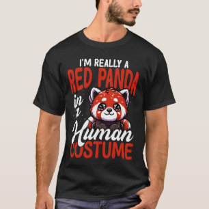 T-shirt Panda roux en costume humain drôle vintage
