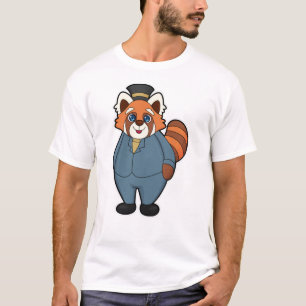 T-shirt Panda roux en marié avec chapeau