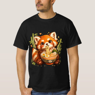 T-shirt Panda roux mangeant des ramen – Adorable amateur d