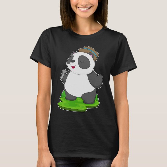 T-shirt Panda Singer Microphone (Devant)