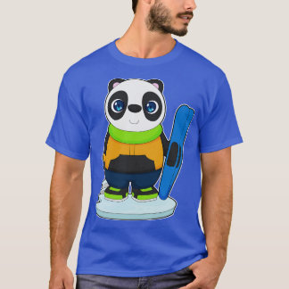 T-shirt Panda Skier Skier Sports d'hiver