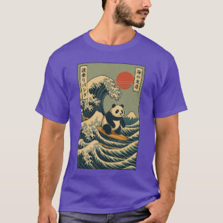 T-shirt Panda Surfing Japanese retro
