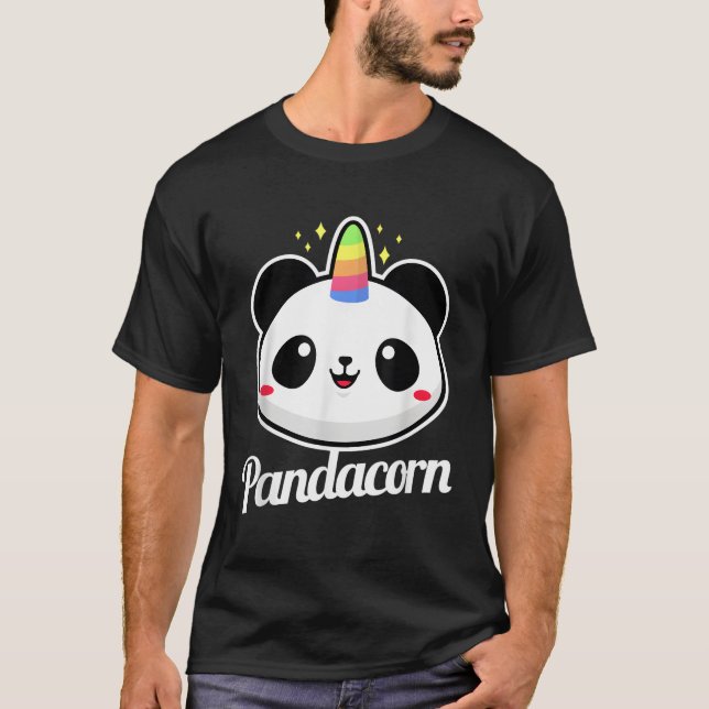 T-shirt Panda Unicorn Animal Pandacorn (Devant)